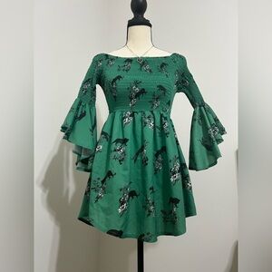 Goodnight Macaroon Green Floral Bell Sleeve Blouse